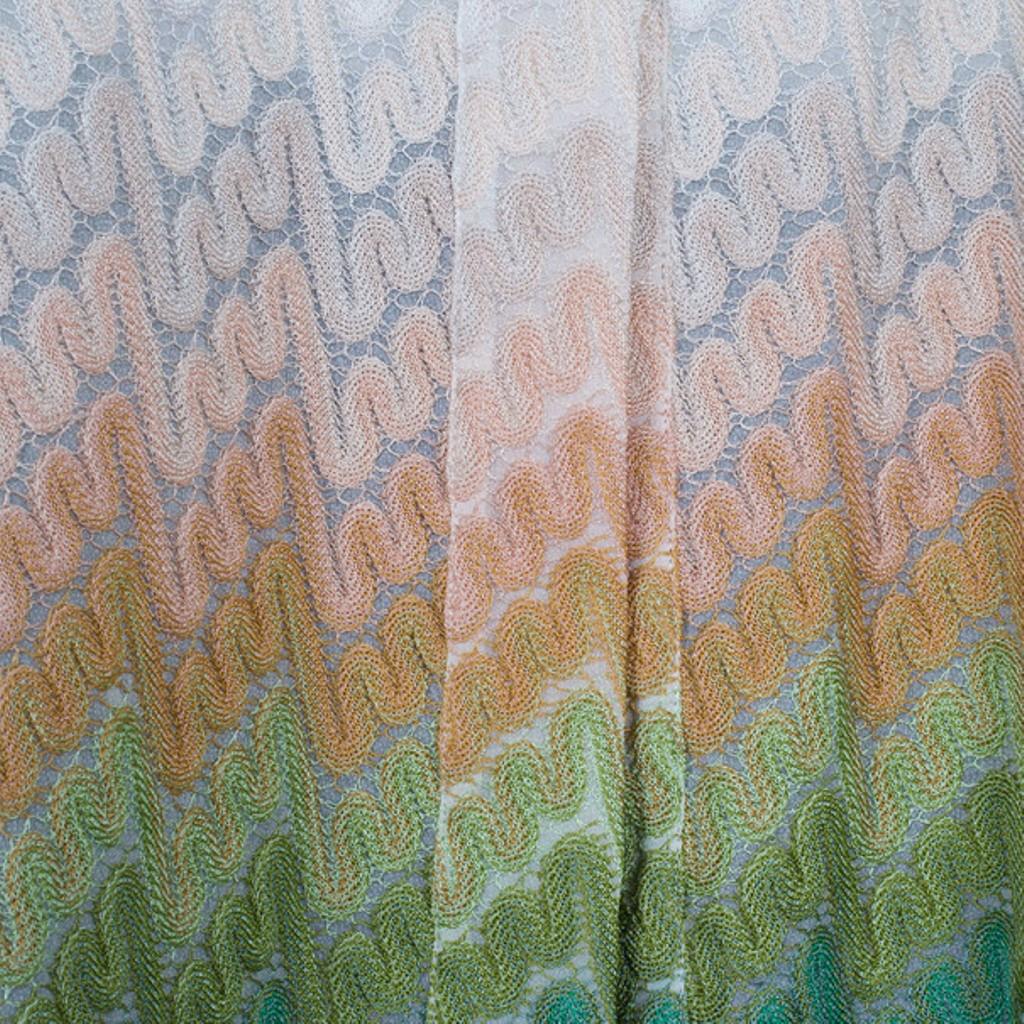 Missoni Wave Knit Multicolor Button Down Long Cardigan M 1