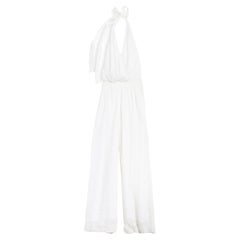 UNWORN Missoni White Crochet Knit Open Back Jumpsuit Overall Bridal Wedding 40