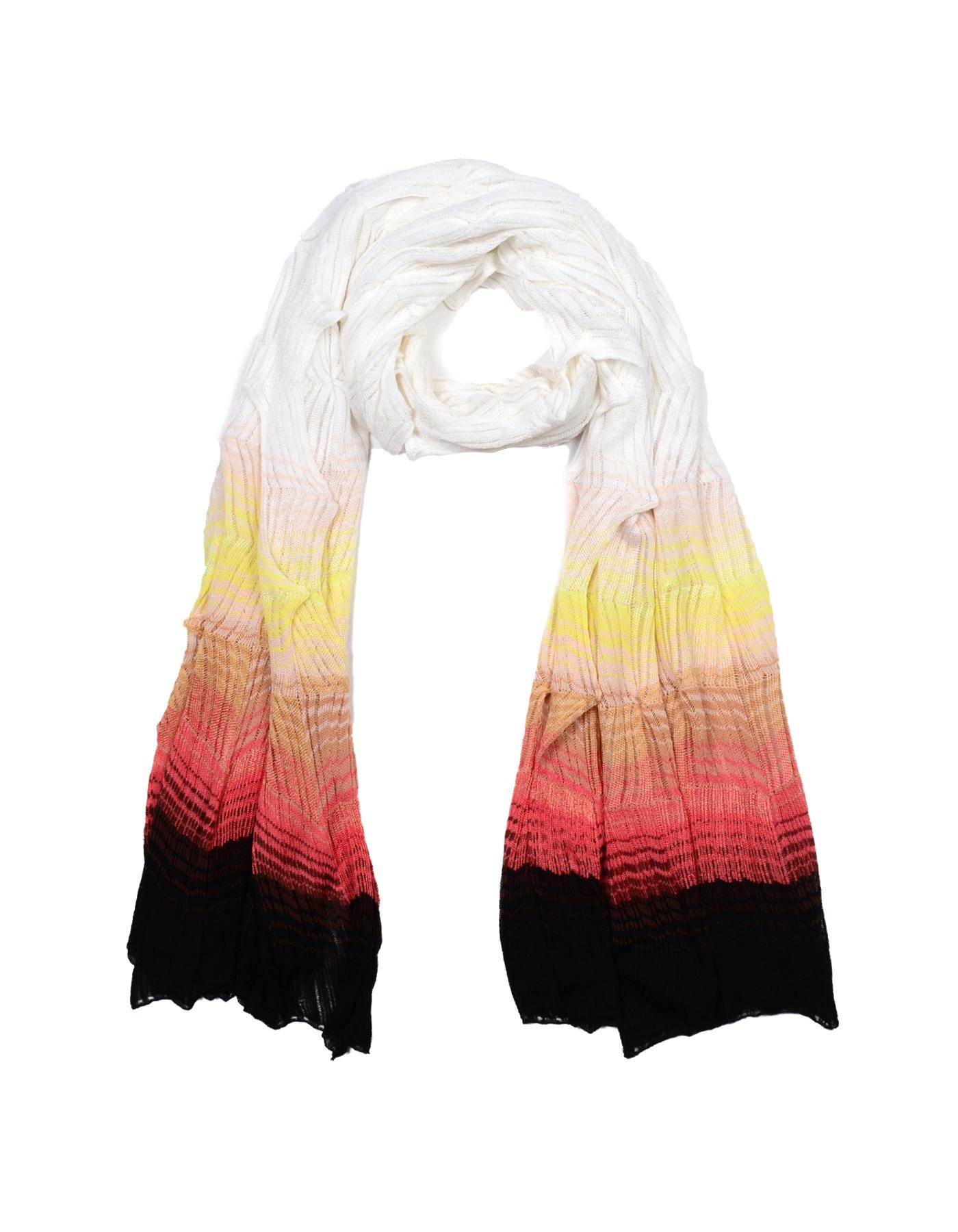 Missoni White/Multicolor Chevron Knit Scarf

Made In: Italy 
Color: White, multicolor 
Materials: No composition tag, knit material 
Overall Condition: Excellent pre-owned condition with exception of very minor pulls in fabric 

Measurements: 
30