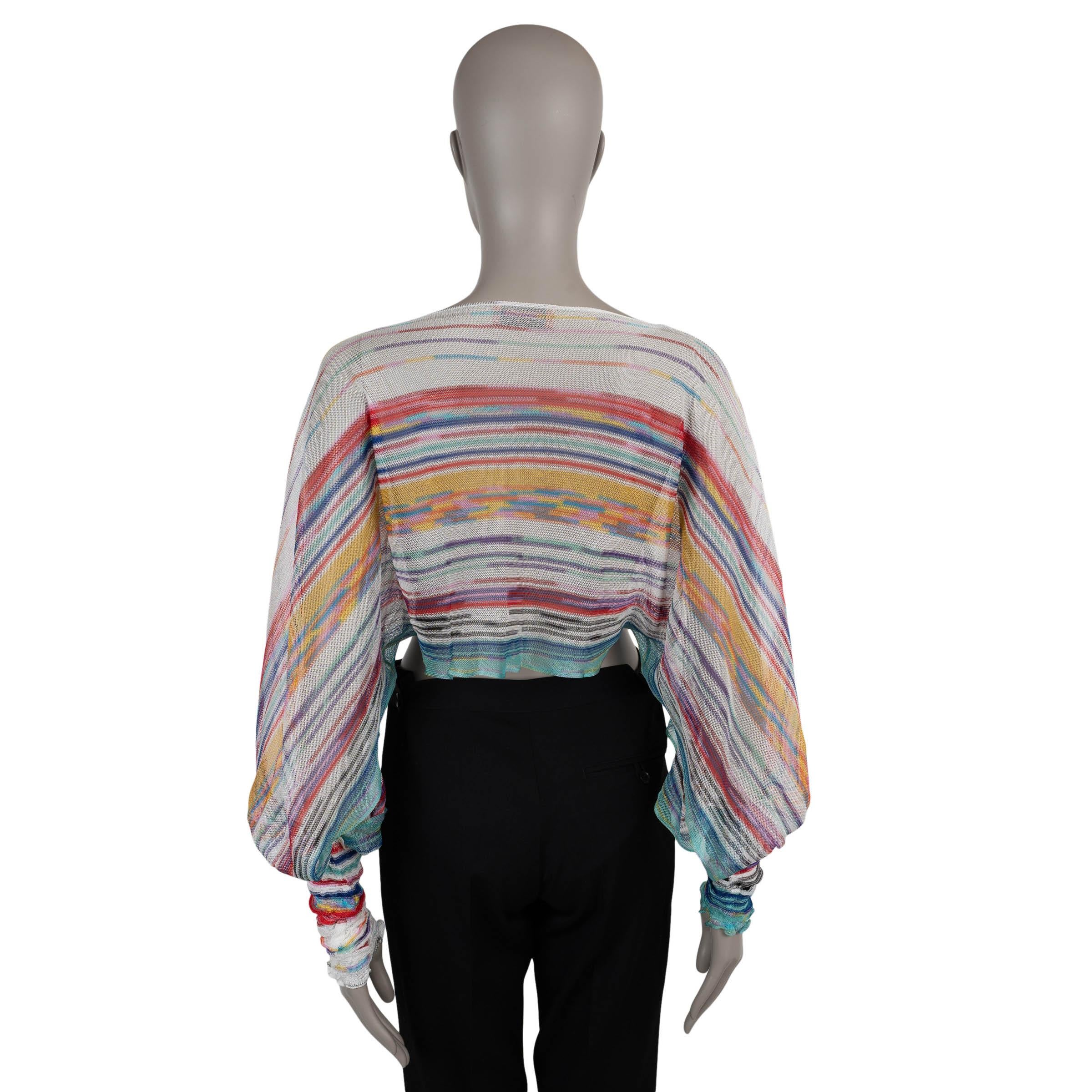 Grigio MISSONI Camicia S.S. White e multicolore in viscosa 2021 con arricciatura a righe in vendita