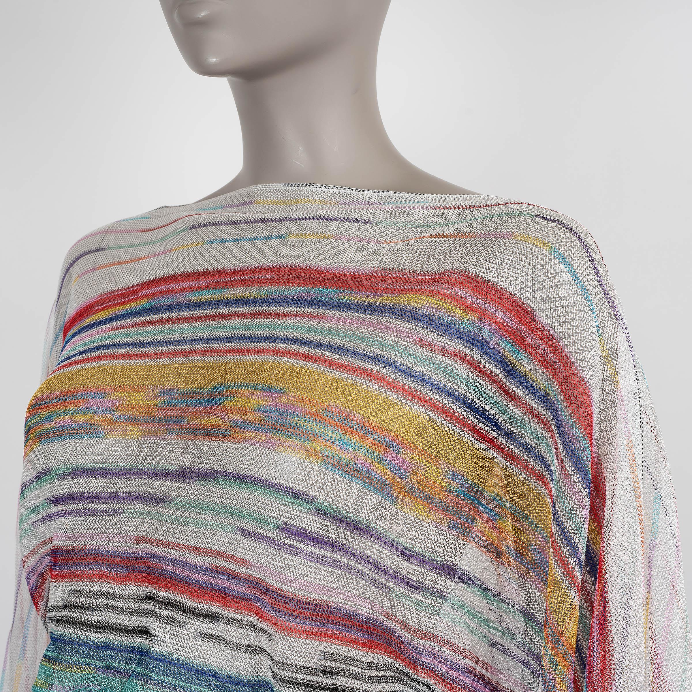 Donna MISSONI Camicia S.S. White e multicolore in viscosa 2021 con arricciatura a righe in vendita