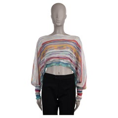 MISSONI Camicia S.S. White e multicolore in viscosa 2021 con arricciatura a righe