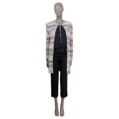 MISSONI Weißer & mehrfarbiger Viskose-Mantel mit HOODED KNIT 42 M