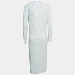 Missoni White Sequined Knit Midi Dress IT 44