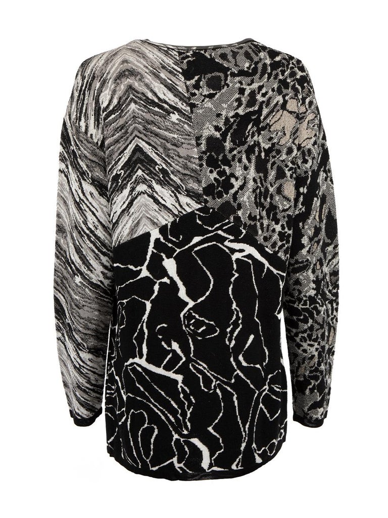 Missoni All-over print long-sleeved top cardigan ensemble Black White 46