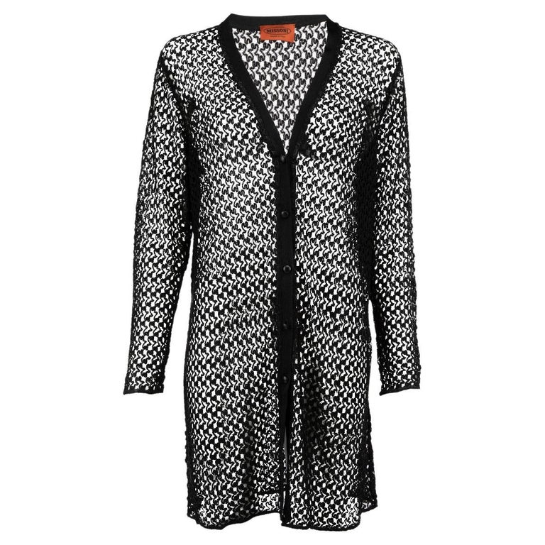 Missoni Women's Black Lace Button Down Cardigan For Sale at 1stDibs