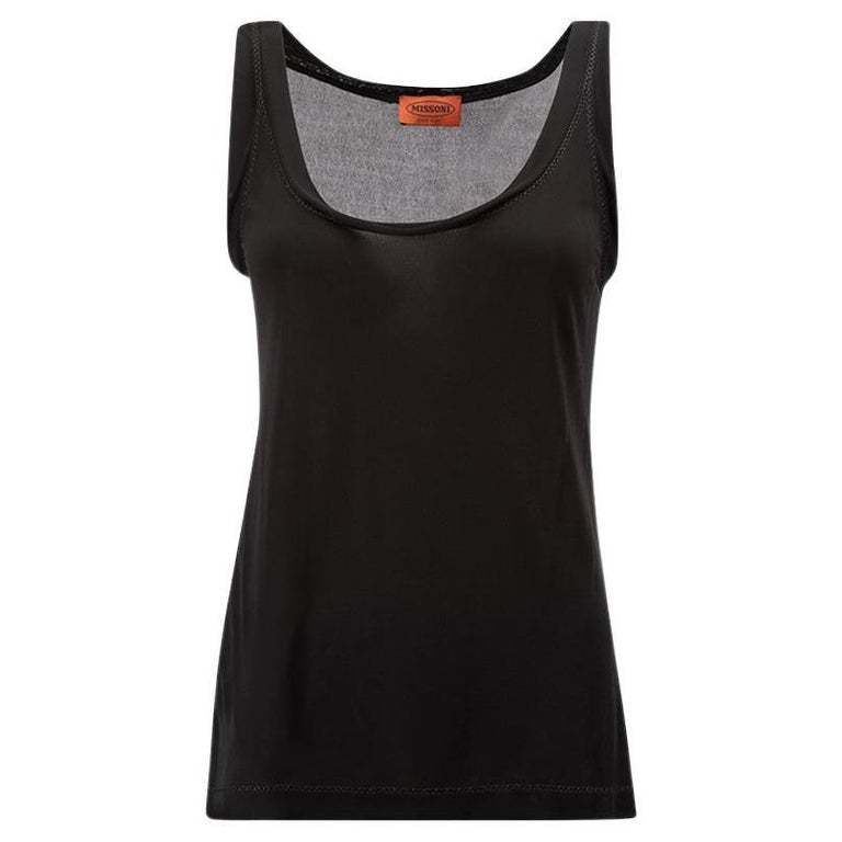 Missoni Women's Black Sleeveless Scoop Neck Top For Sale at 1stDibs