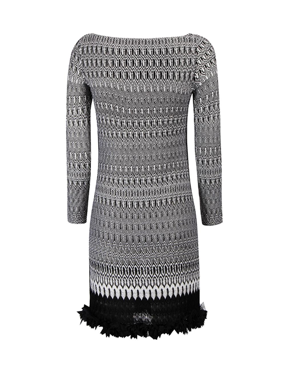 Missoni Women's Black & White Ethnic Pattern Mini Dress In New Condition In London, GB