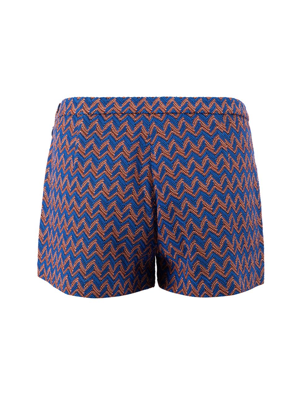 Missoni Women's Blue and Brown Patterned Shorts In New Condition In London, GB