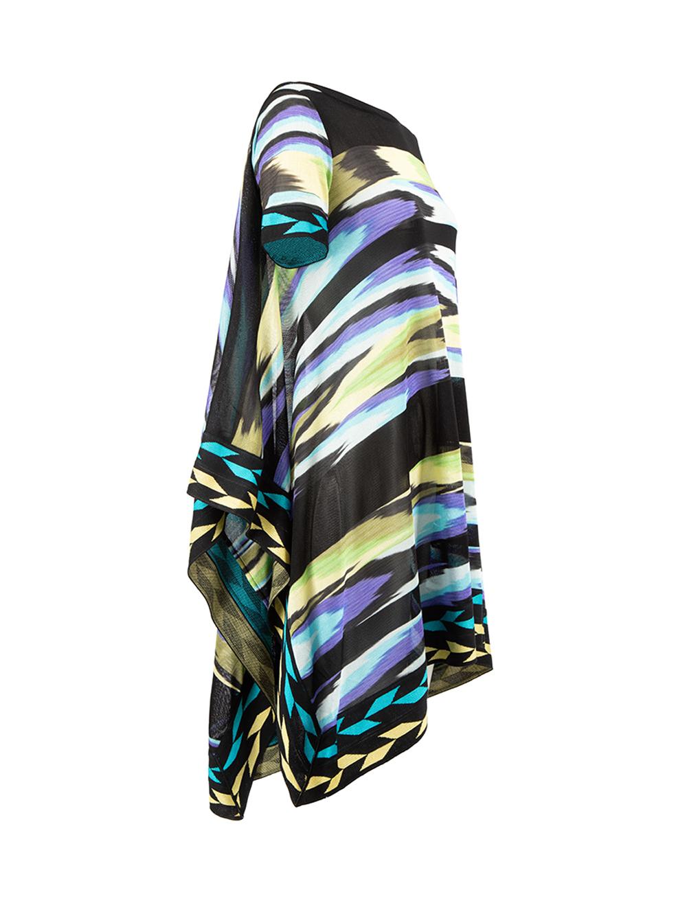 CONDITION is Never worn. No visible wear to dress is evident on this used Missoni designer resale item. 
 
 Details
  Multicolour
 Viscose
 Mini beach dress
 Cape like design
 Airbrush pattern
 Short sleeves
 
 
 Made in Italy
 
 Composition
 100%