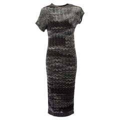 Missoni Women's Grey and Black Short Sleeve Maxi Dress