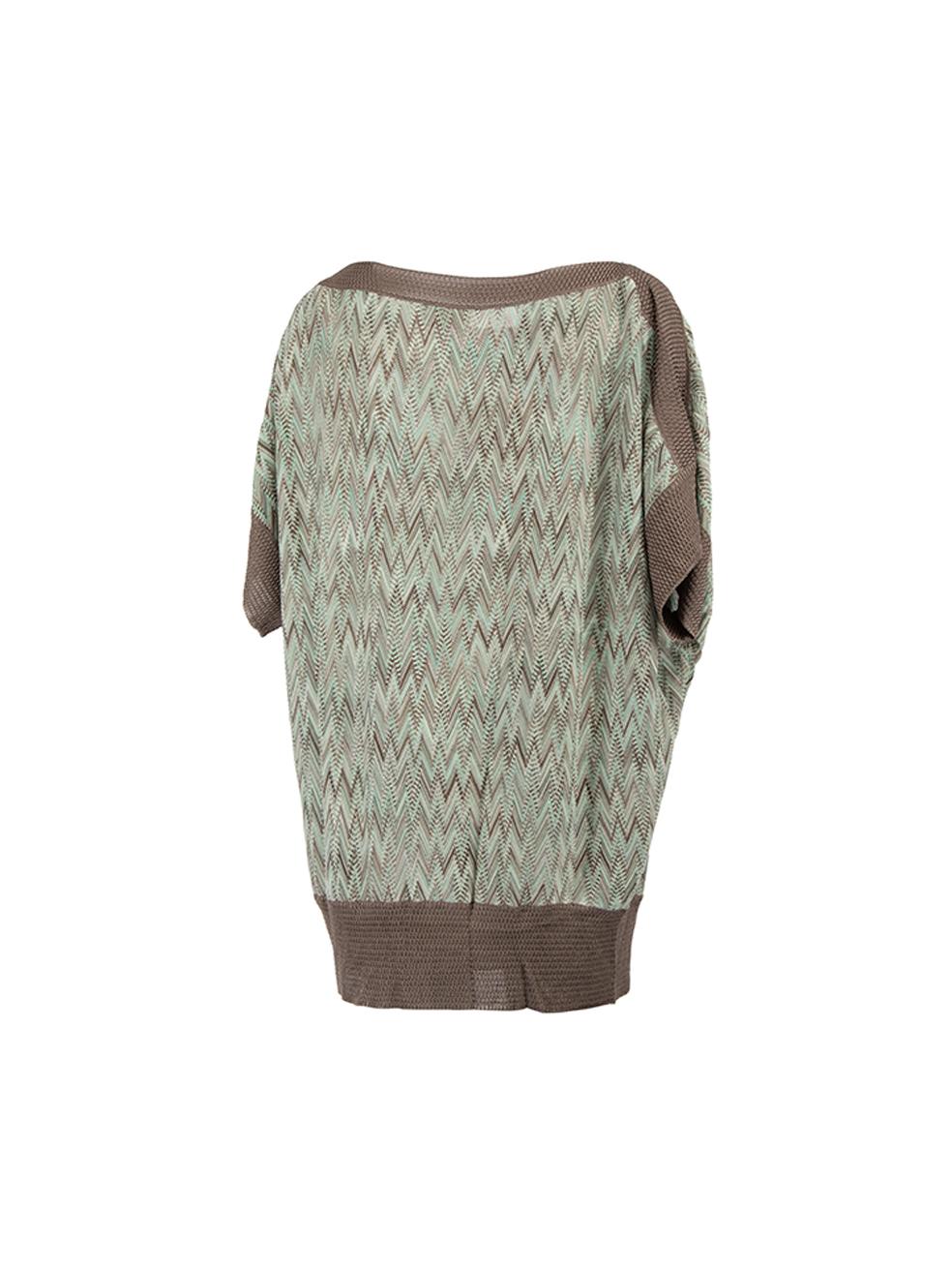 Missoni Women's Grey & Blue Patterned Flowy Tunic Top In New Condition In London, GB