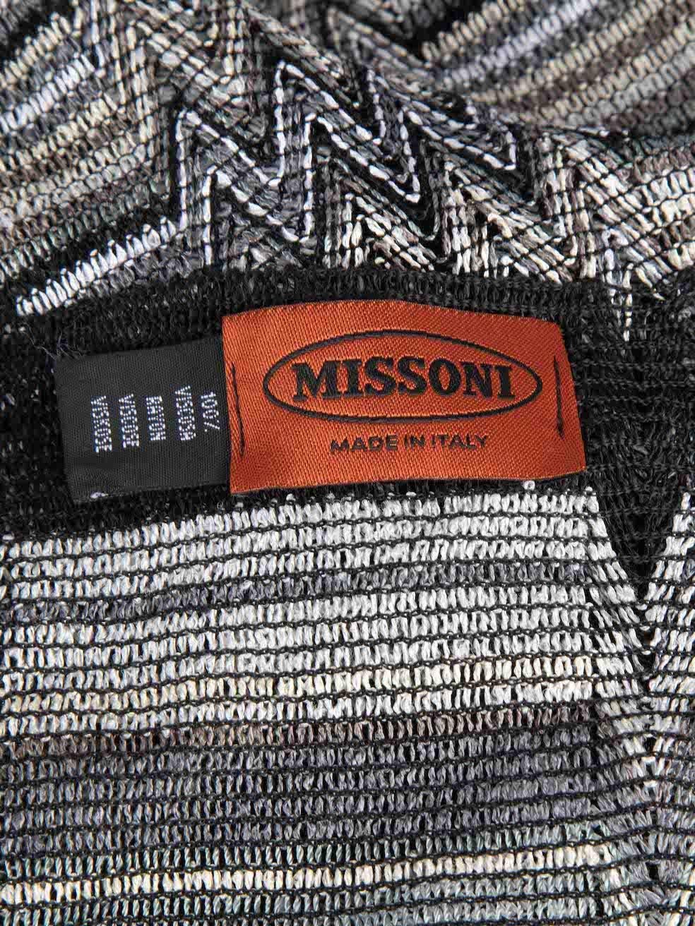 Missoni Women's Grey Signature Striped Knit Scarf 1