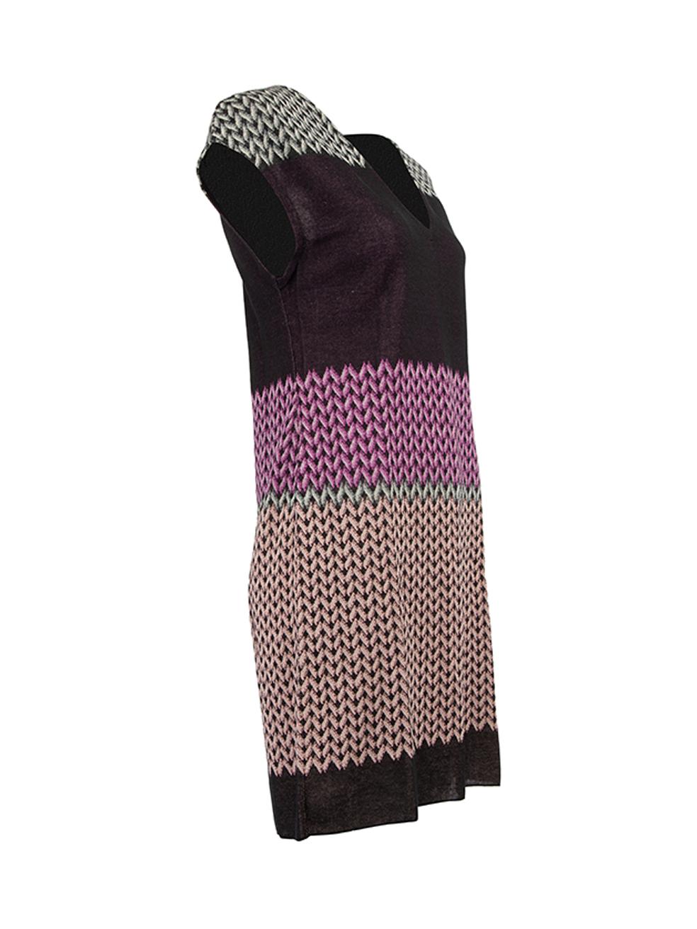 CONDITION is Never Worn. No visible wear to dress is evident on this used Missoni designer resale item. Details Multicolour- Grey, purple and pink Viscose Mini dress Knit print pattern V neckline Made in Italy Composition NO COMPOSITION LABEL BUT
