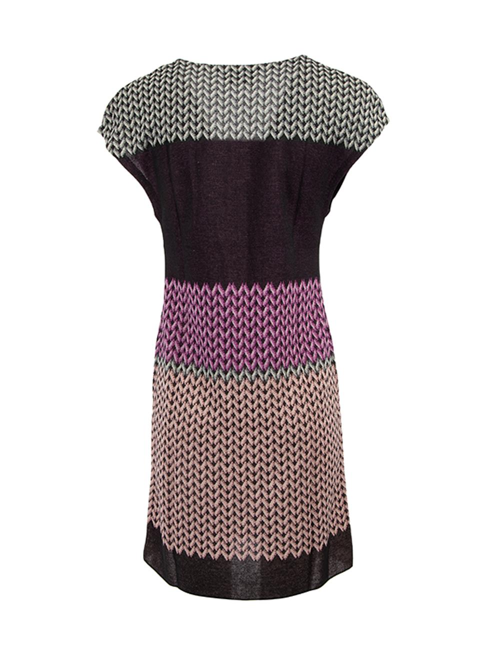 Missoni Women's Knit Print Pattern V Neck Dress In New Condition In London, GB