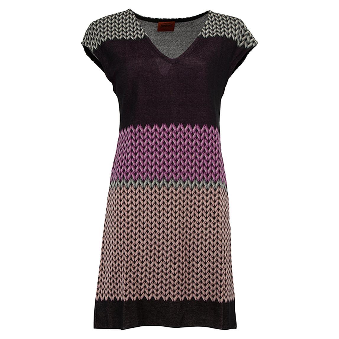 Missoni Women's Knit Print Pattern V Neck Dress