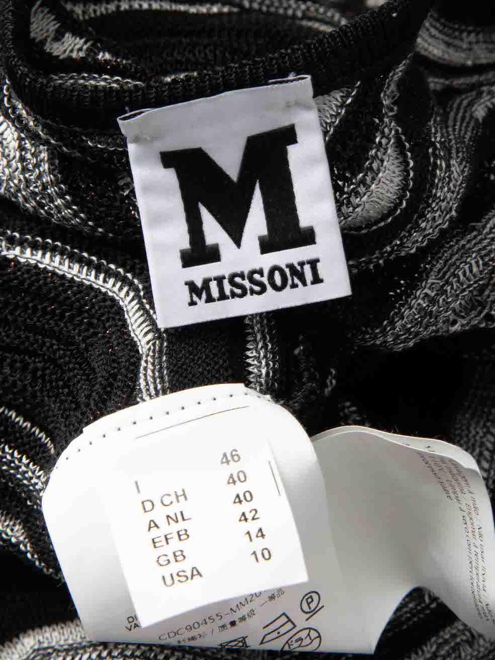 Missoni Women's M Missoni Black Wavy Stripe Pattern Tunic Top 1