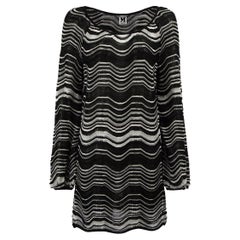 Missoni Women's M Missoni Black Wavy Stripe Pattern Tunic Top