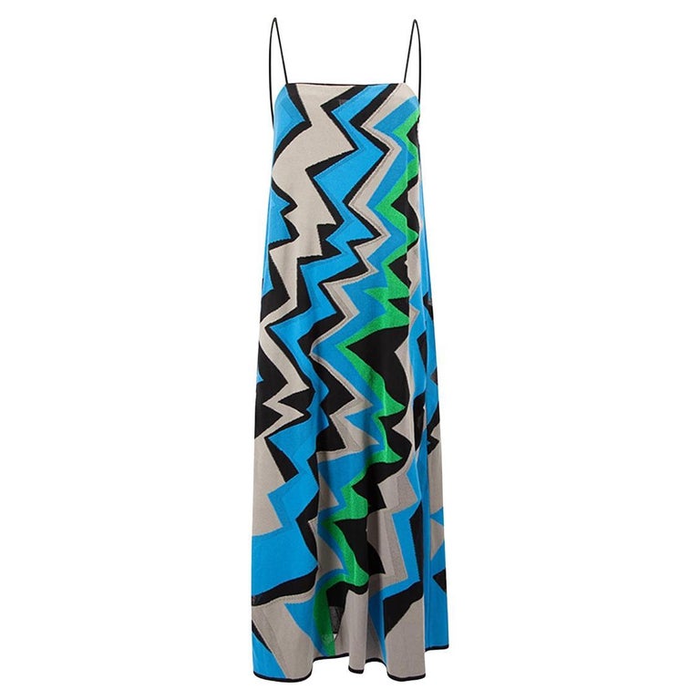 Missoni Women's M Missoni Geometric Print Midi Knit Dress For Sale at 1stDibs