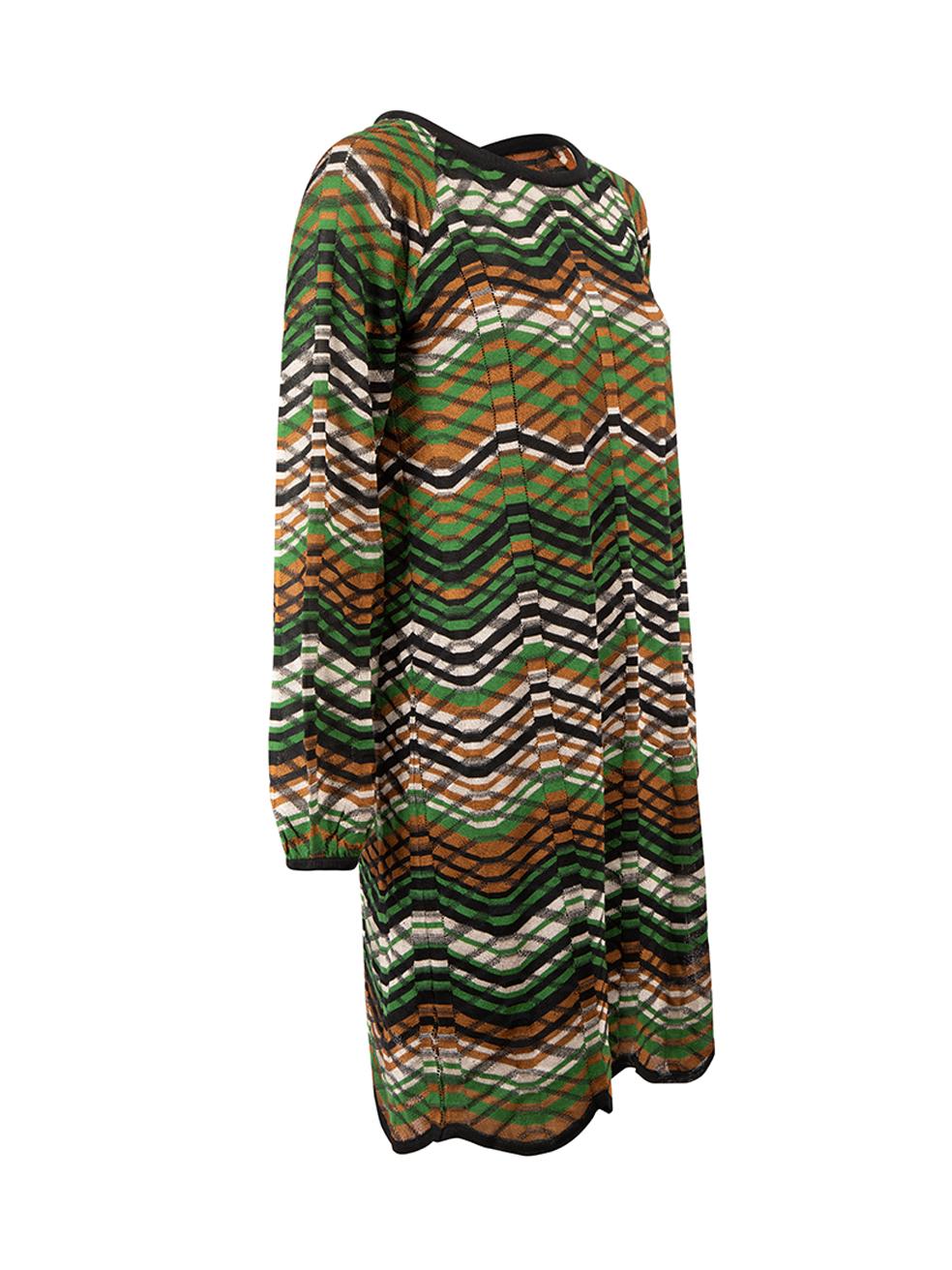 CONDITION is Very good. Hardly any visible wear to dress is evident on this used M Missoni designer resale item. 



Details


Multicolour- Green tone

Synthetic

Mini knit dress

Zig zag pattern

Round neckline

Comes with black slip
