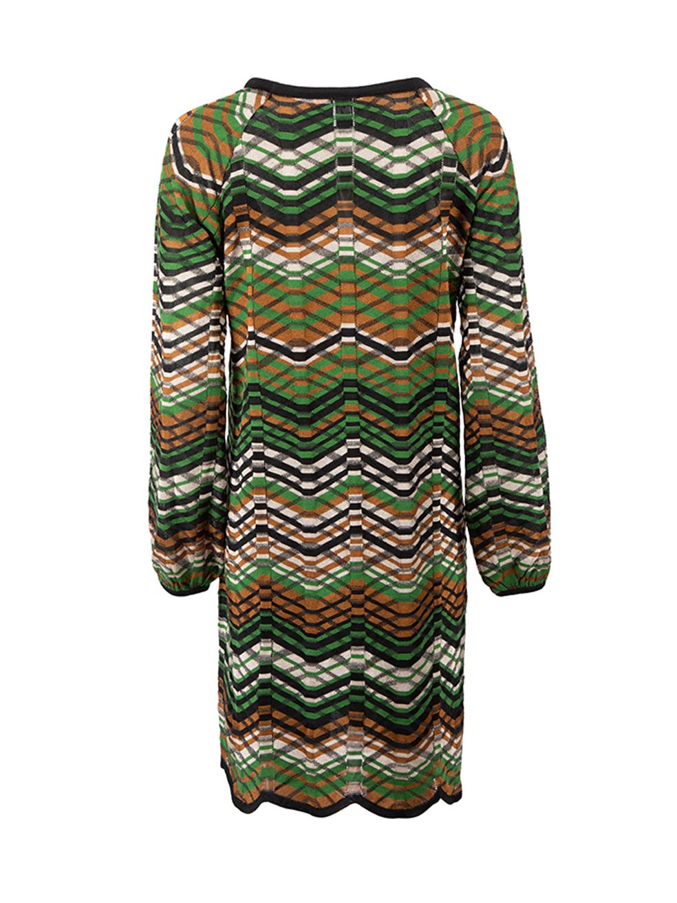 Missoni Women's M Missoni Zig Zag Print Long Sleeve Mini Dress In Good Condition In London, GB