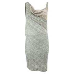 Missoni Women's Metallic Blue Asymmetric Mini Knit Dress