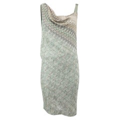 Missoni Women's Metallic Blue Asymmetric Mini Knit Dress