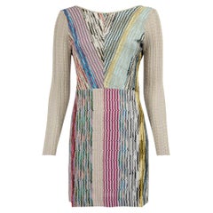 Missoni Women's Metallic Geometric Striped Pattern Mini Dress