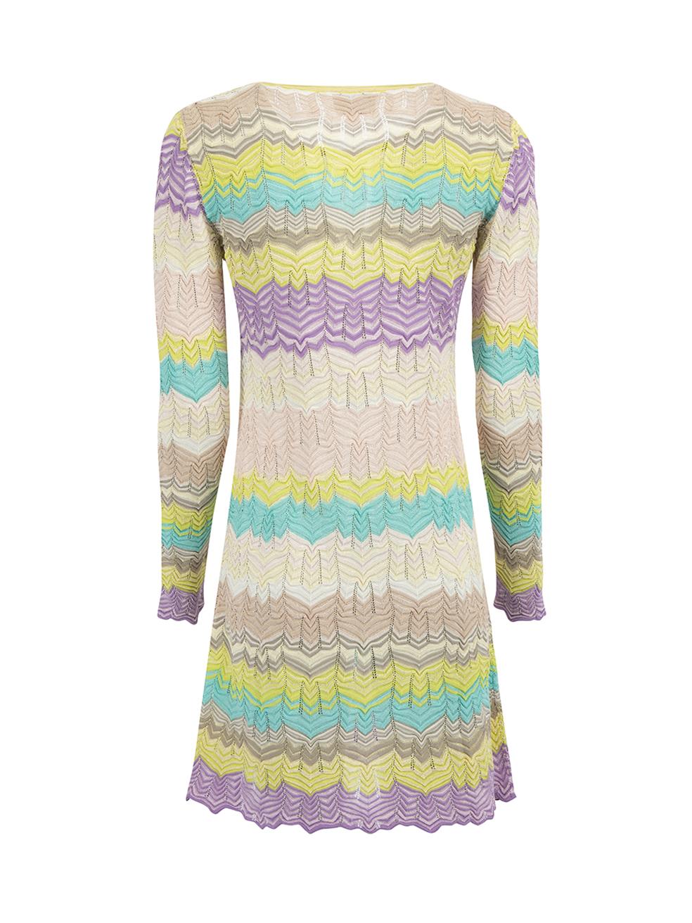 Missoni Women's Multicolour Abstract Pattern Knit Mini Dress In New Condition In London, GB