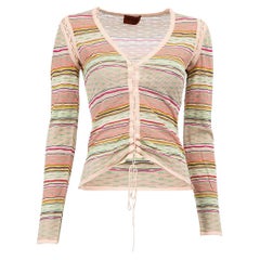Missoni Women's Multicolour Striped Long Sleeve Top with Laced Up Details