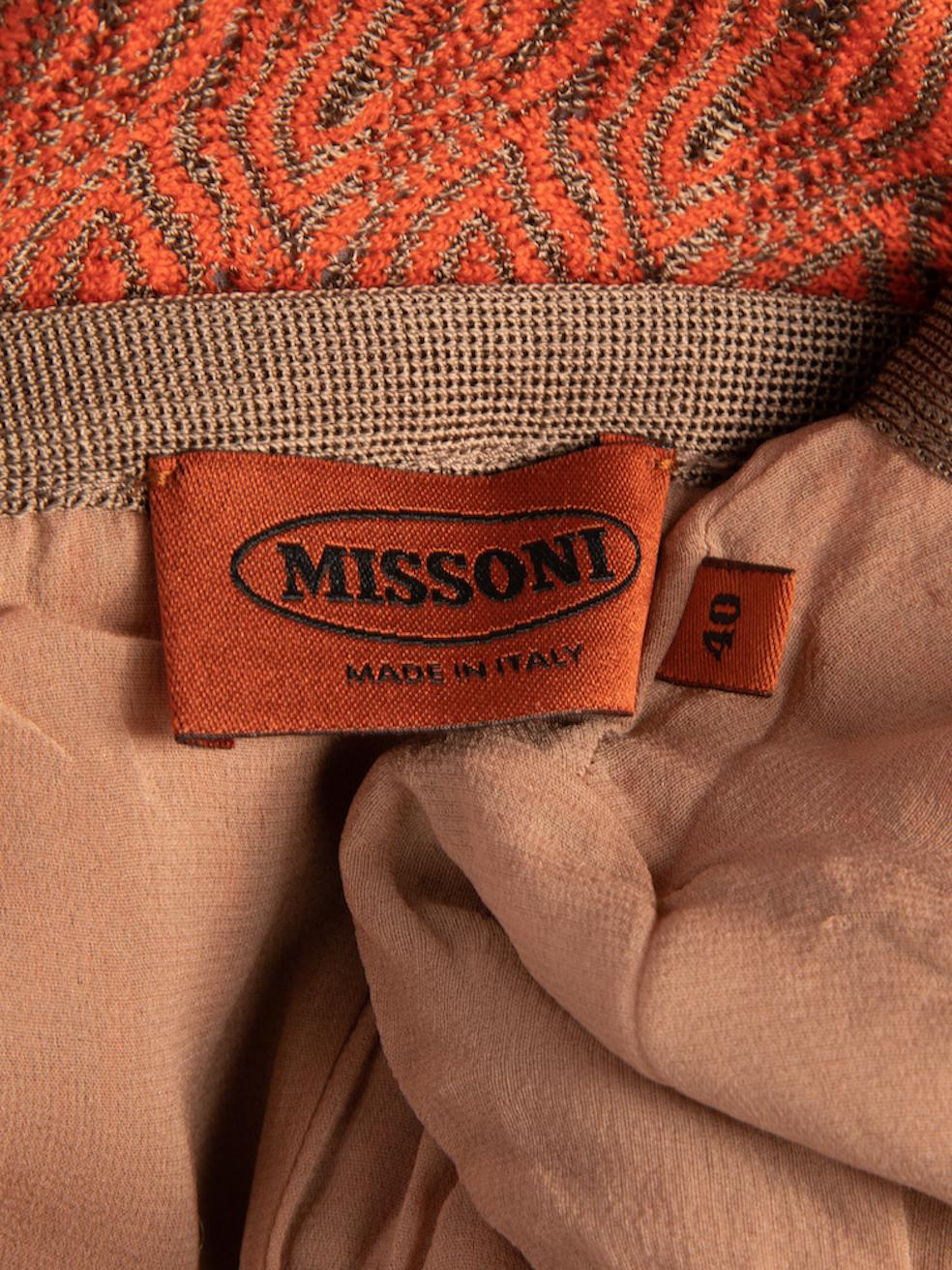Missoni - Robe à col en V à motif abstrait orange pour femme Pour femmes en vente