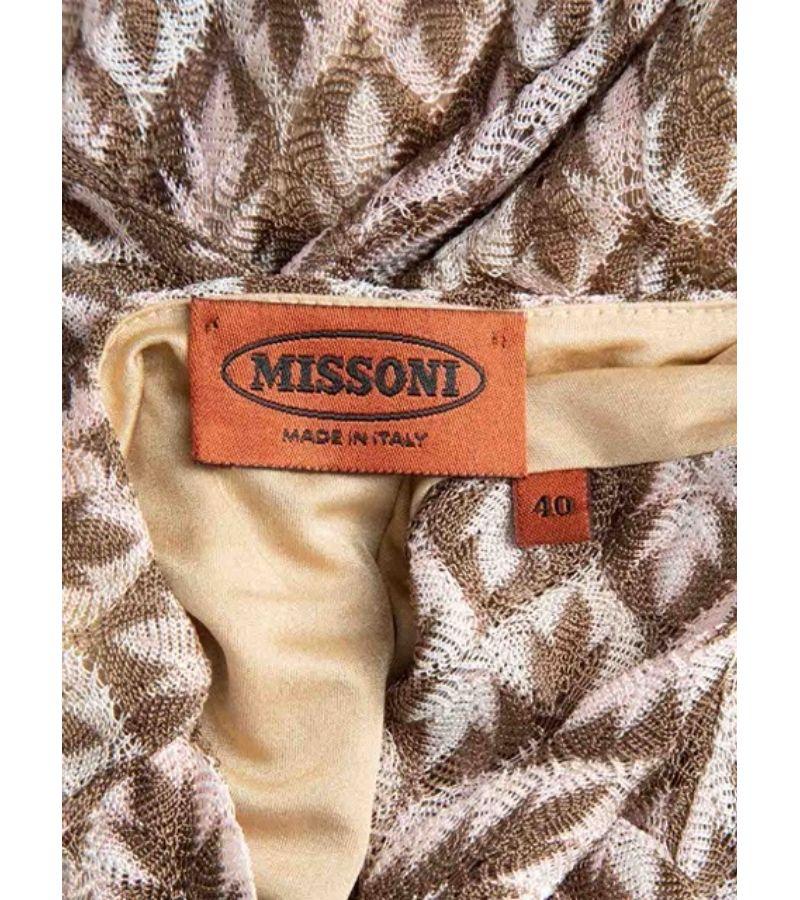 Missoni Women's Pink & Brown Geometric Pattern Belted Tunic 2