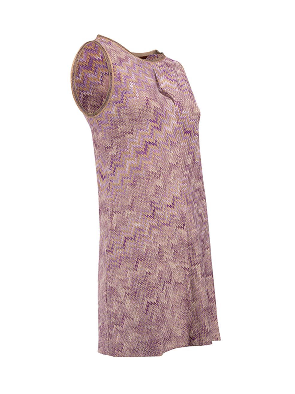 CONDITION is Never worn. No visible wear to dress is evident on this used Missoni designer resale item. Details Purple Synthetic Mini dress Abstract pattern Round neckline with slit design Sleeveless Made in Italy Composition NO COMPOSITION LABEL