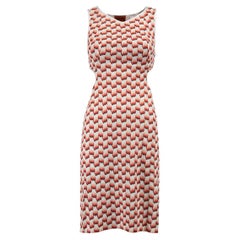 Missoni Women's Red & Cream Abstract Pattern Cut Out Dress