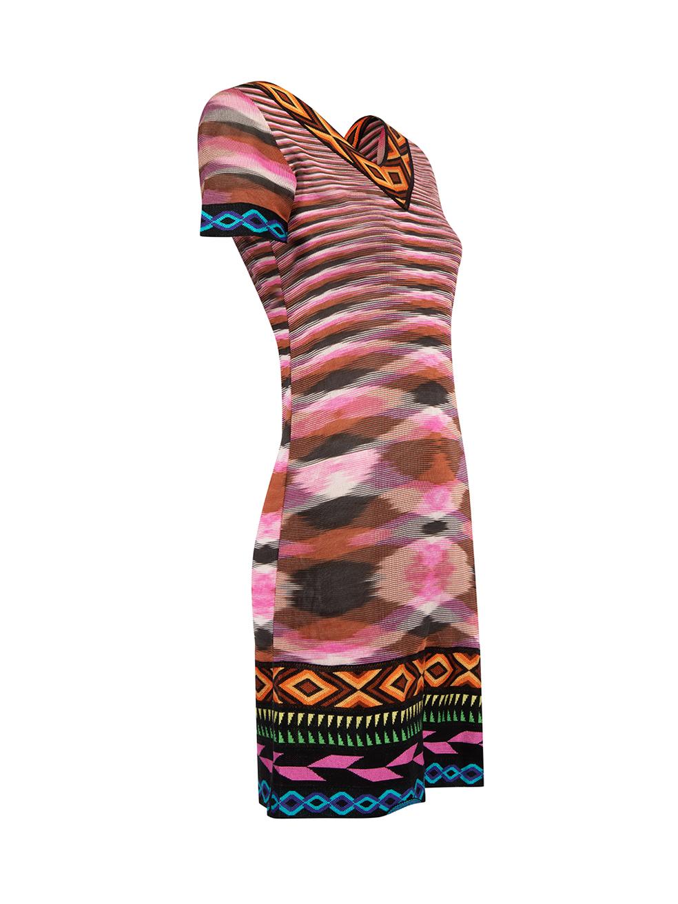 CONDITION is Never Worn. No visible wear to dress is evident on this used Missoni designer resale item. Details Multicolour Viscose Mini dress Ethnic pattern Short sleeves V neckline Made in Italy Composition 100% Viscose Care instructions: