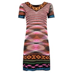 Damen-Minikleid mit kurzen Ärmeln und ethnischem Muster von Missoni