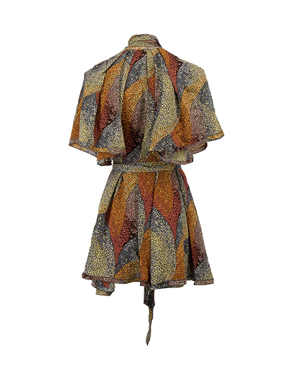 Missoni Women's Silk Abstract Pattern Tie Waist Dress In New Condition In London, GB