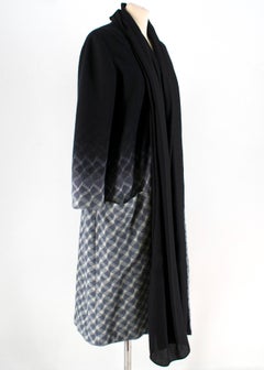 Missoni Wool Black & Grey Ombre Shawl Lapel Coat 46 IT