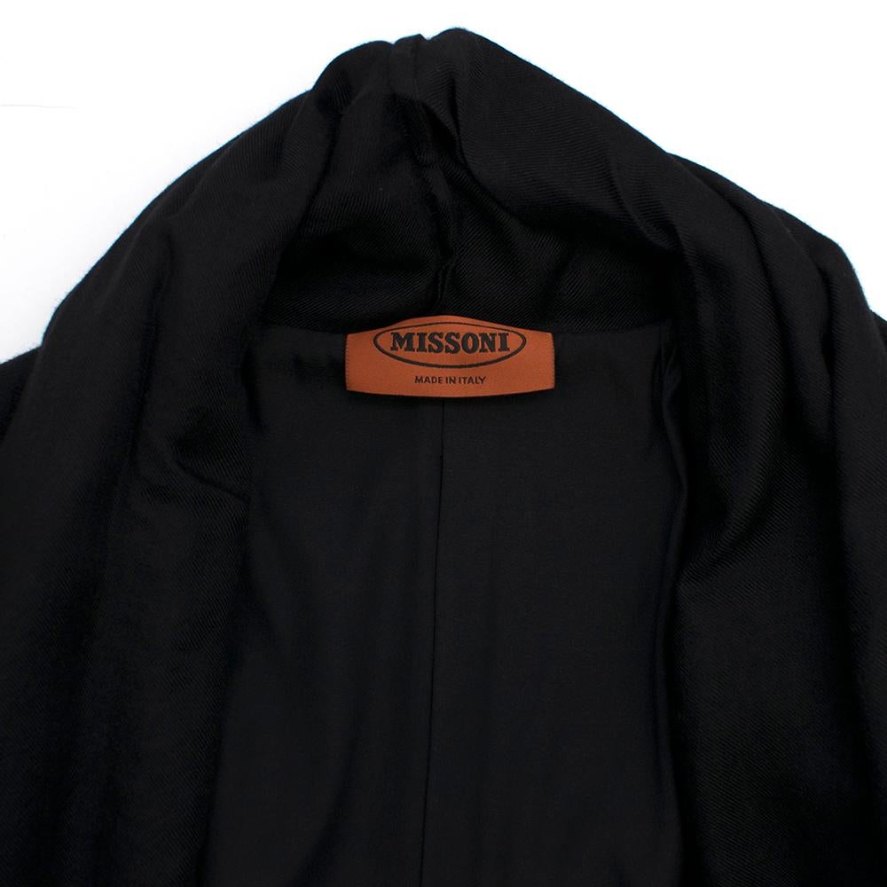 Women's Missoni Wool Black & Grey Ombre Shawl Lapel Coat 46 IT