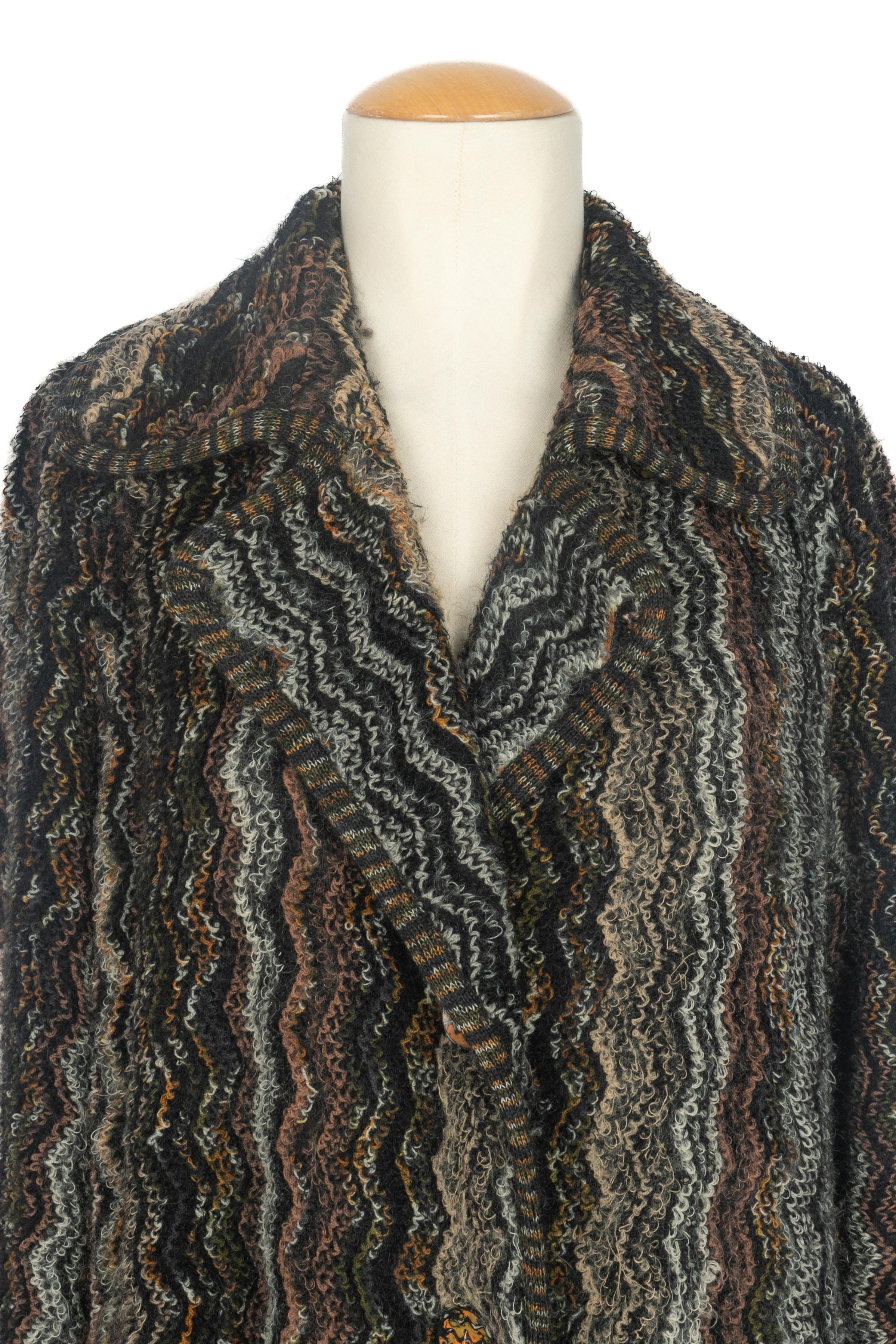 Nero Cappotto in lana di Missoni in vendita