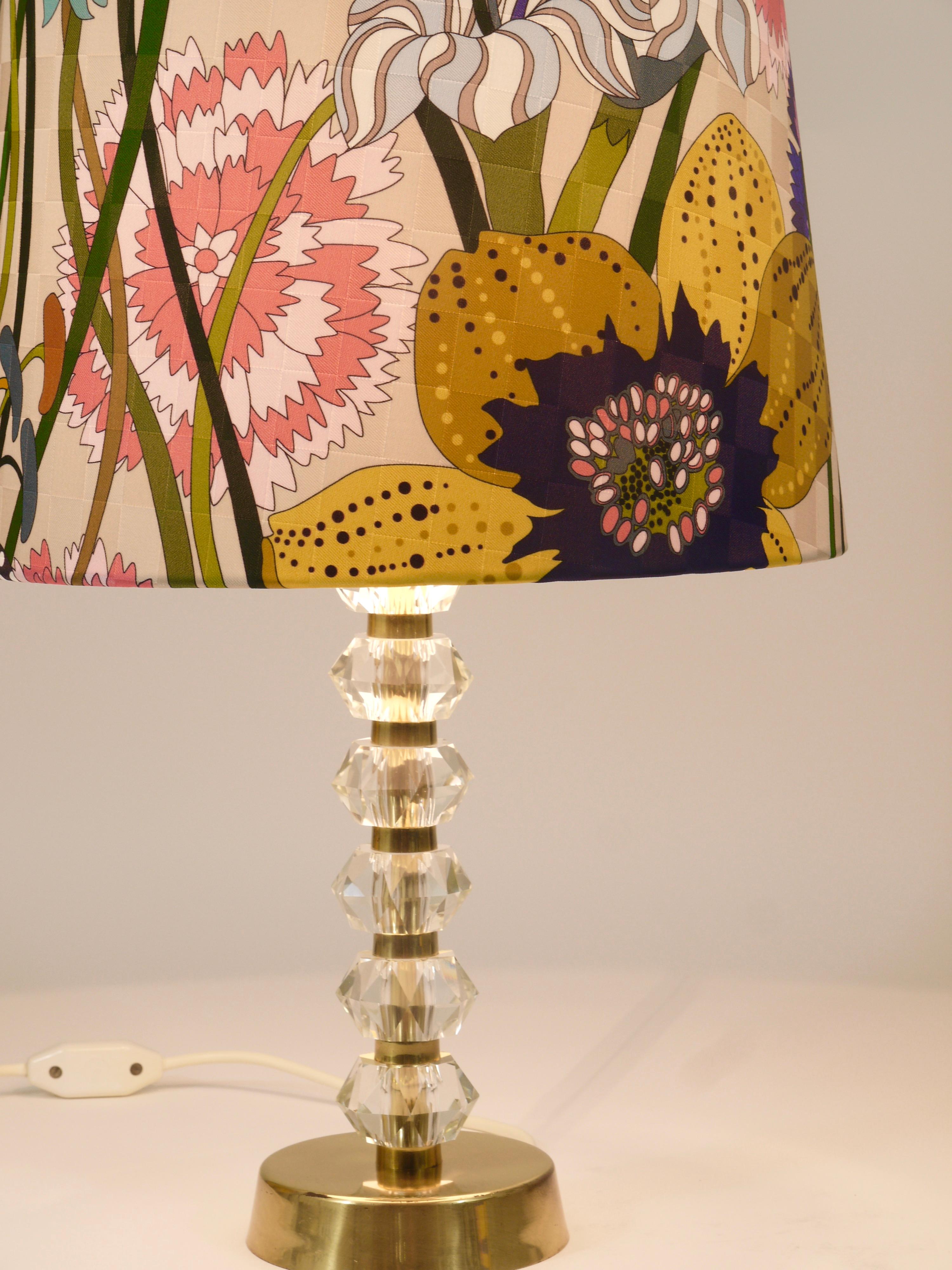 Missoni x Bakalowits Brass Table Lamp with Huge Faceted Diamonds, Austria, 1970s For Sale 5