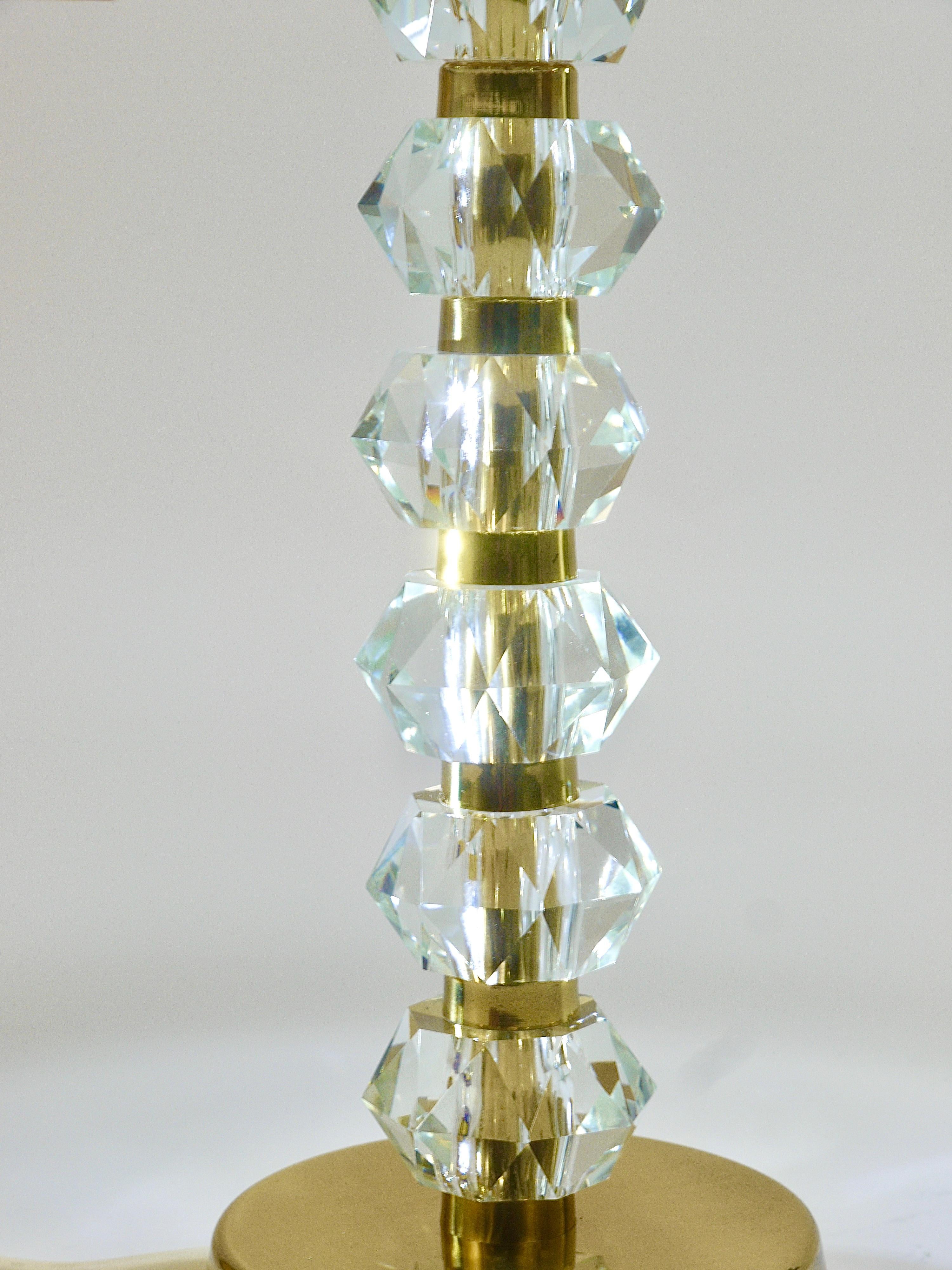 Lampe de bureau en laiton Missoni x Bakalowits avec de grands diamants à facettes, Autriche, 1970 en vente 5
