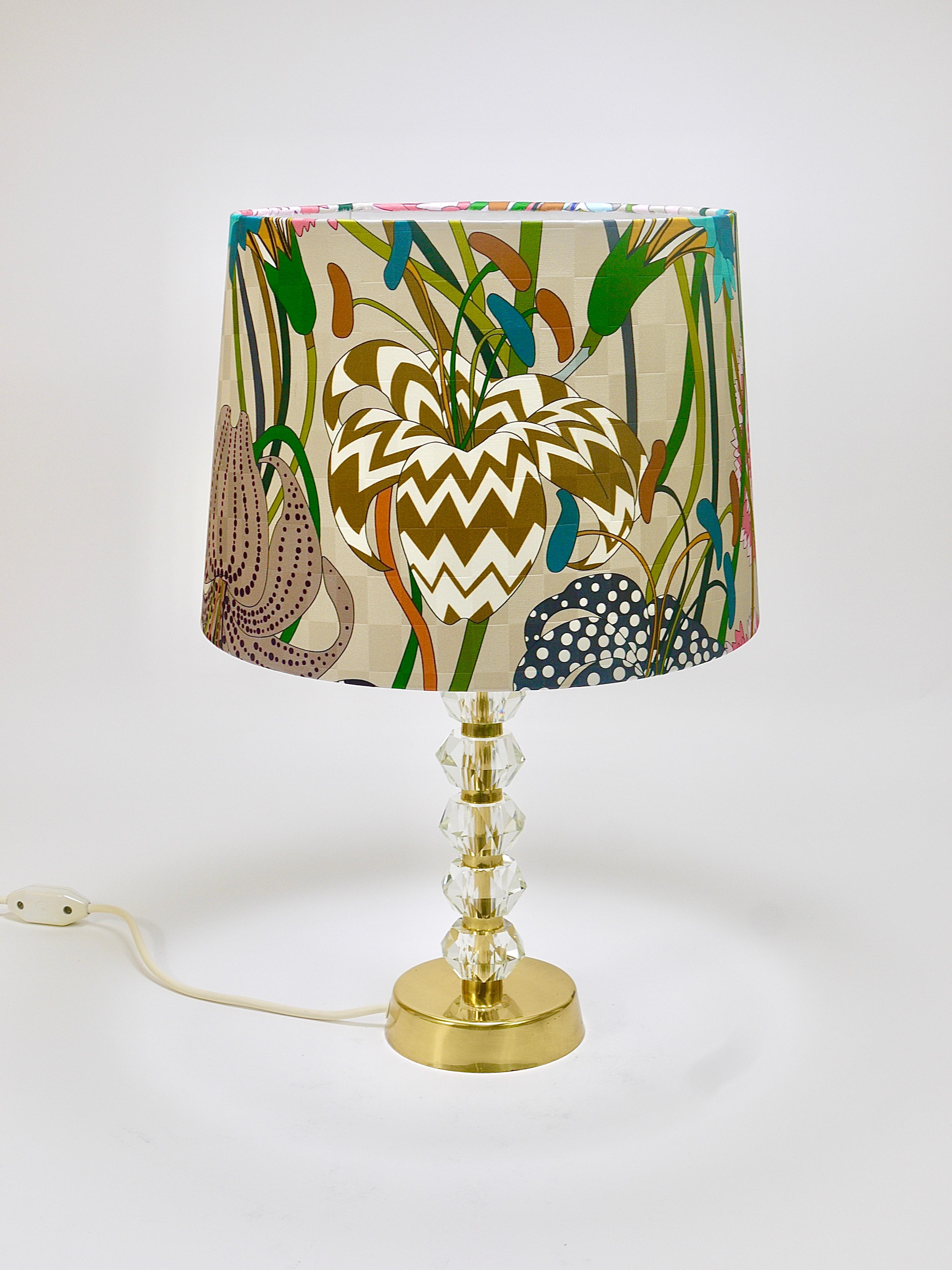 Missoni x Bakalowits Brass Table Lamp with Huge Faceted Diamonds, Austria, 1970s For Sale 9