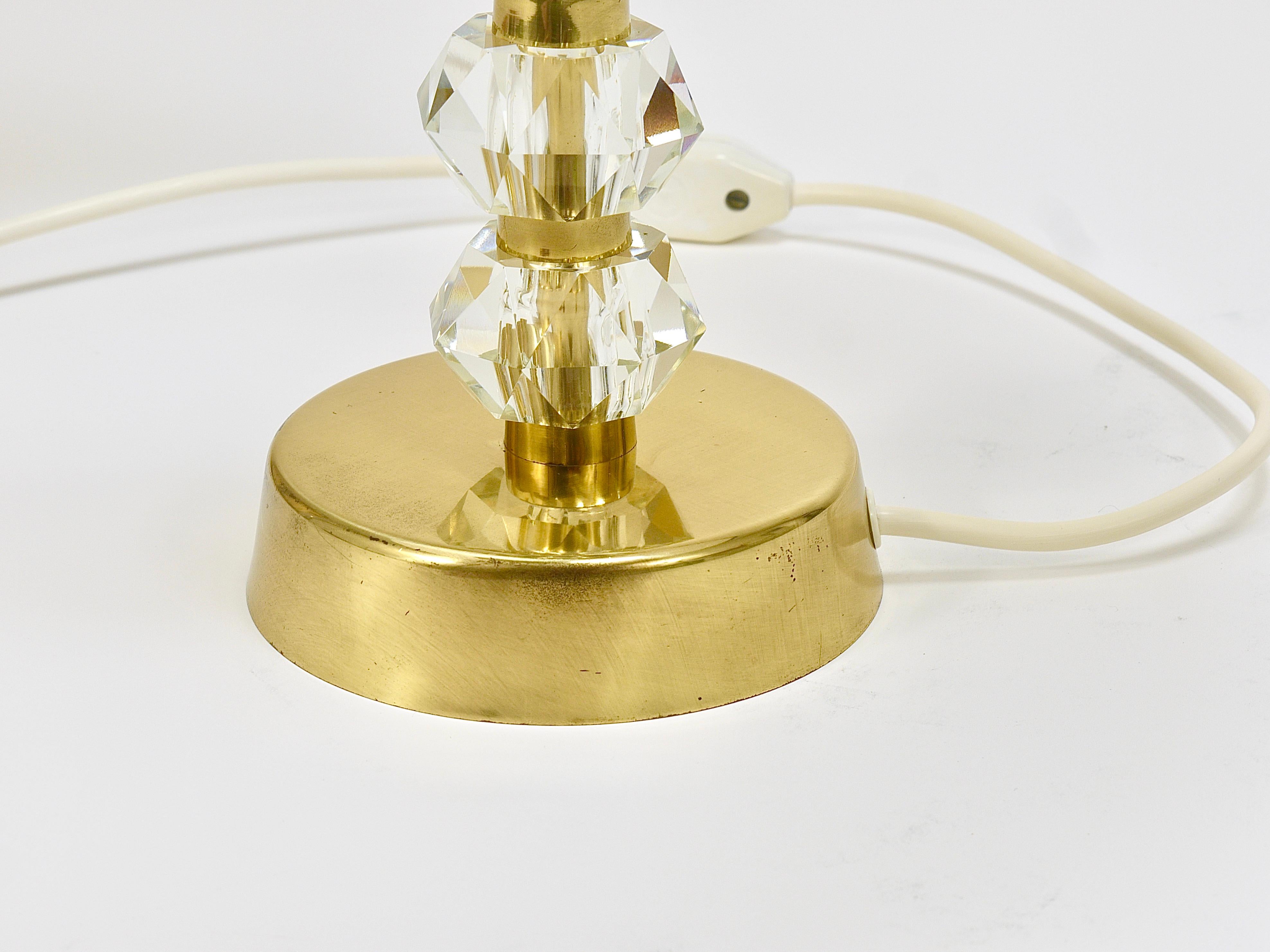 Missoni x Bakalowits Brass Table Lamp with Huge Faceted Diamonds, Austria, 1970s For Sale 11