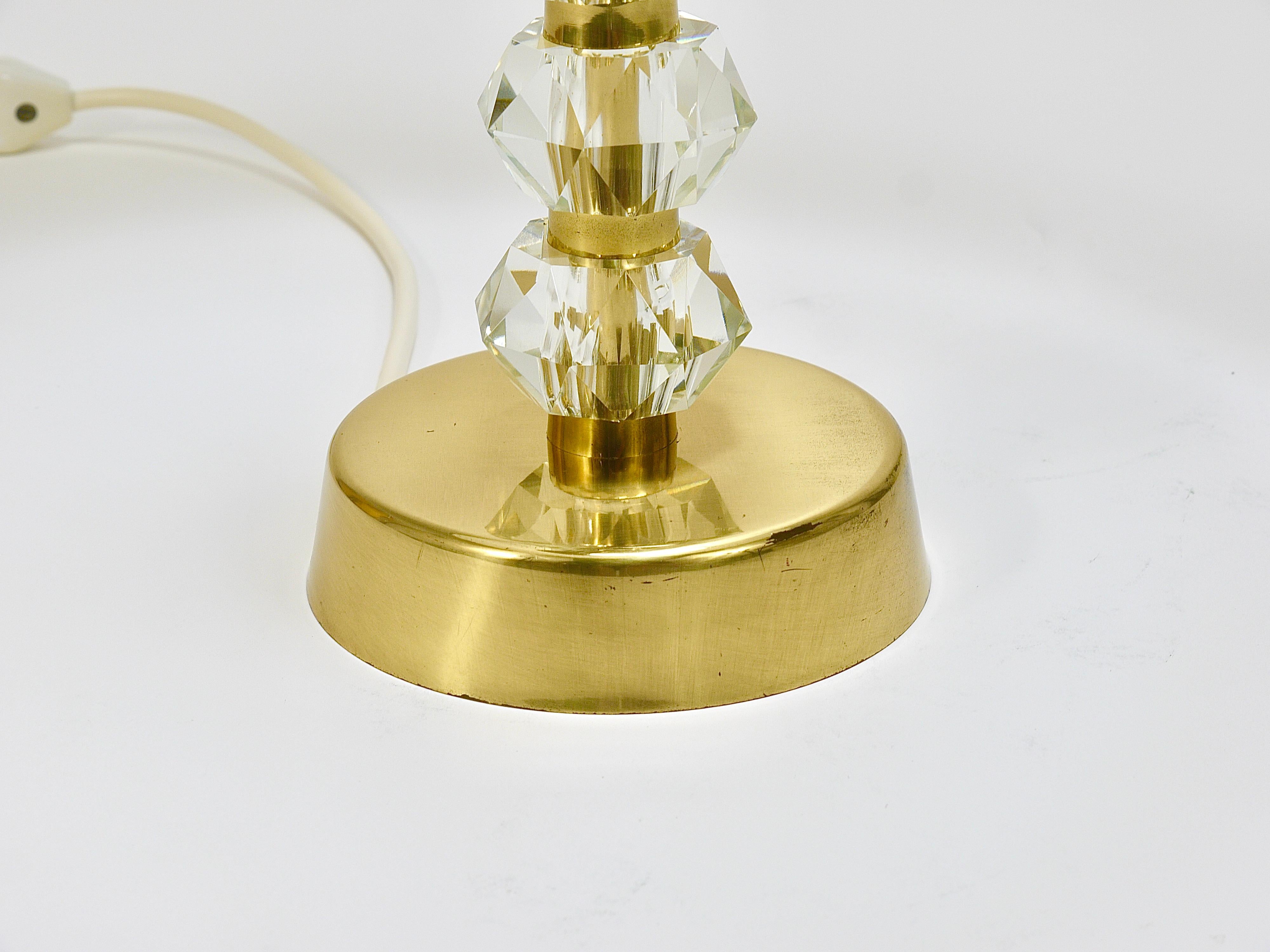 Missoni x Bakalowits Brass Table Lamp with Huge Faceted Diamonds, Austria, 1970s For Sale 12