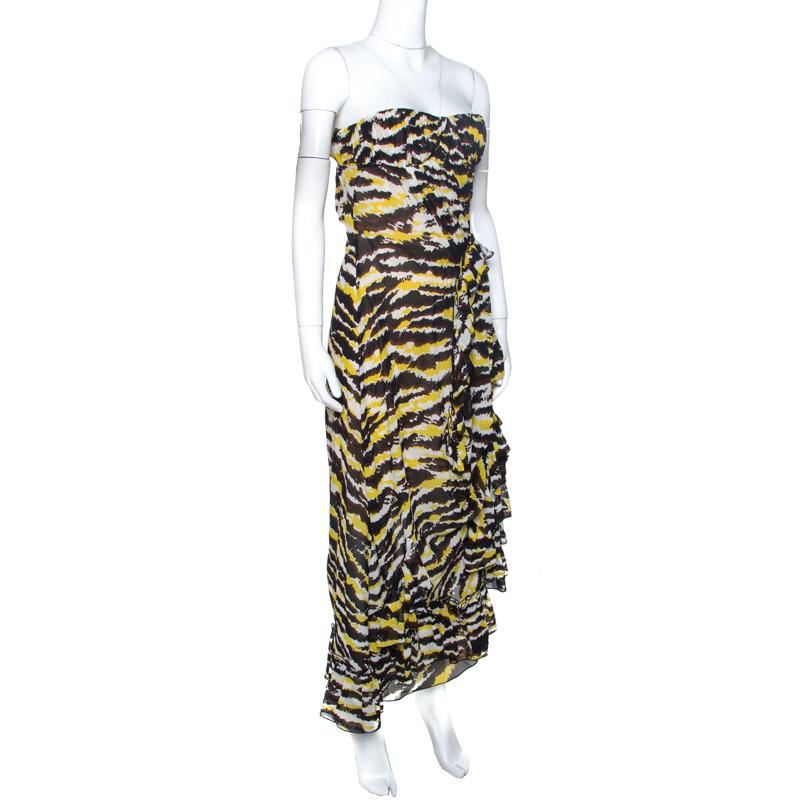 yellow and black tiger print dress