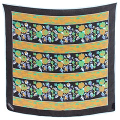 Missoni Yellow Green Silk Floral Scarf