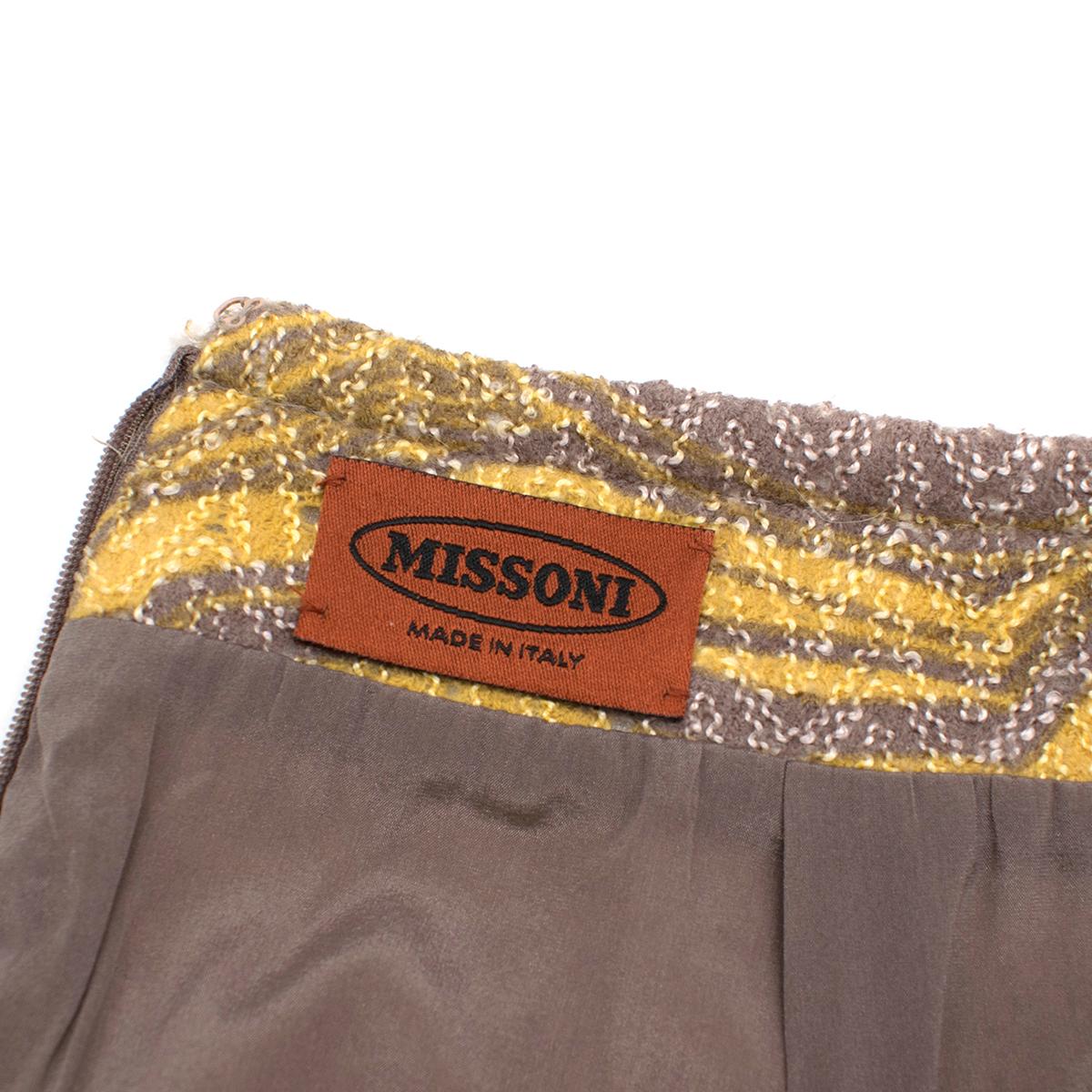 Women's Missoni Yellow Jacquard Wool & Fox Fur Trim Coat & Mini Skirt	42 (IT)