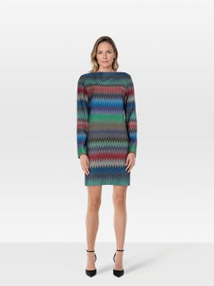 Missoni Zig Zag Metallic Knit Dress Size L