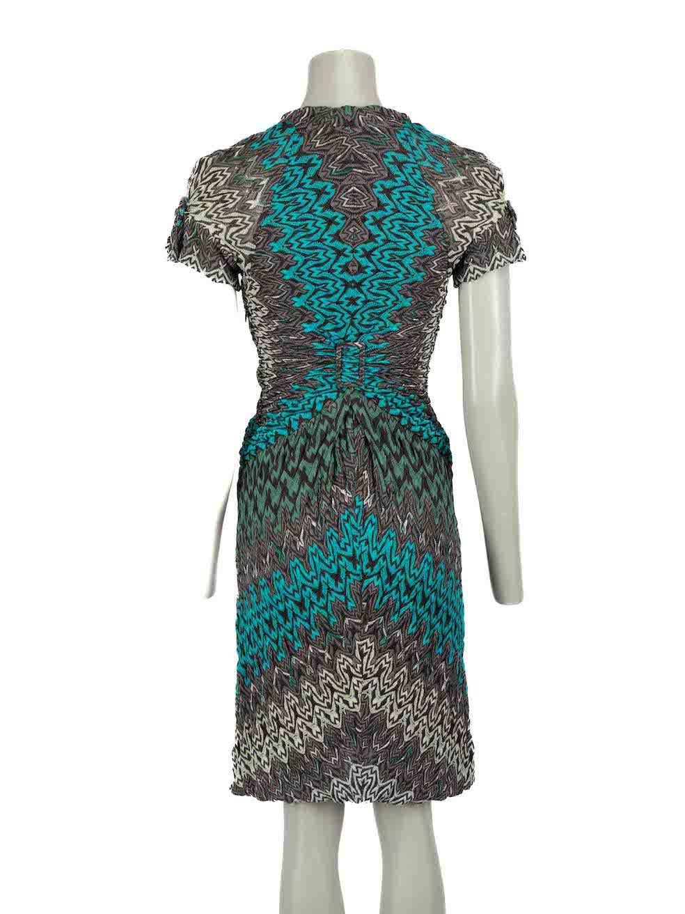 Missoni Zig Zag Pattern Ruched Dress Size S In Excellent Condition For Sale In London, GB
